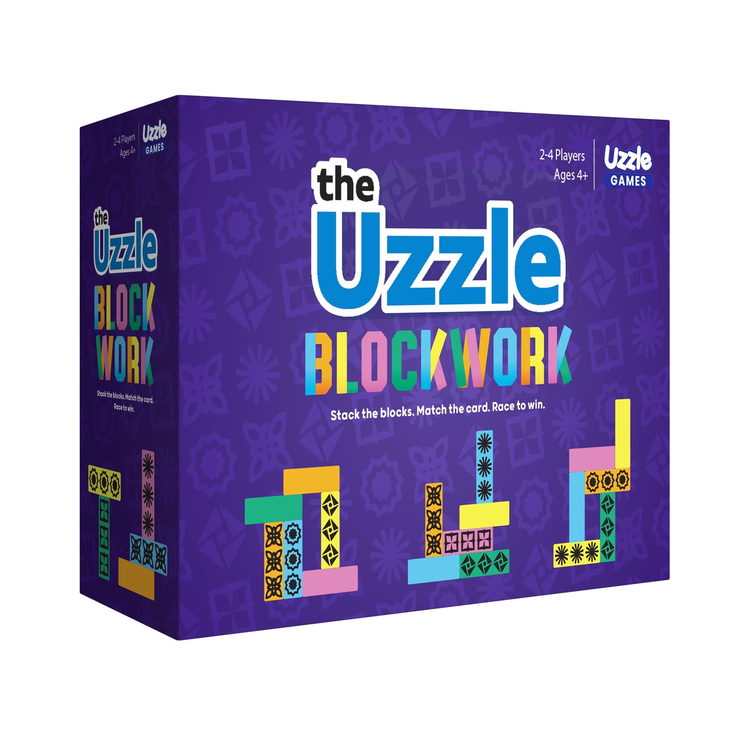 Blockwork by Uzzle Games - Fast-Paced Family Board Games - Multiple Difficulty Levels - Enjoyable and Challenging Puzzle Games – 2 to 4 Players – A Complete Family Night Fun Package - for Ages 4+